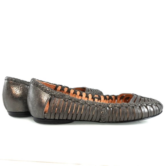 NIB$350 Sigerson Morrison Brian Woven Leather Cut-out Straps Ballet Flats 6 - Picture 8 of 14